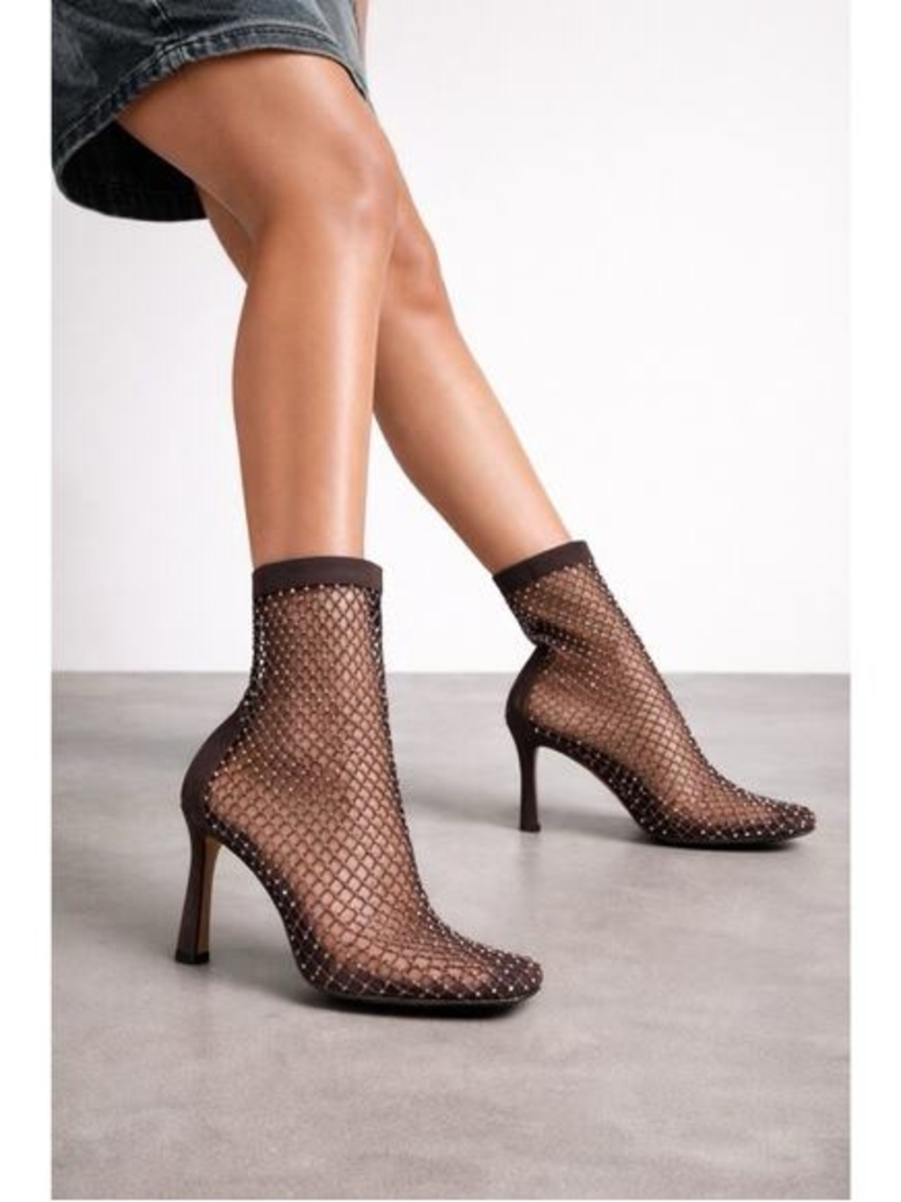 ALDO Y2K rhinestone, brown glitter, PVC sock heel boots
